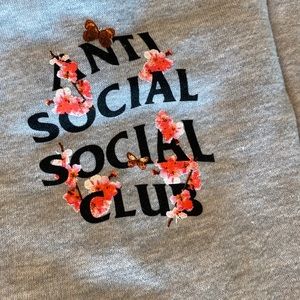 NWT ! ASSC Anti Social Social Club Mens XL sweatpants blossoms & butterfly 🦋